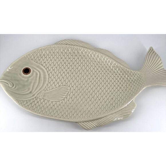 Fish Shape Platter Mexican Ceramic 22” x 12” Vintage Ceramics De Cuernavaca - Picture 1 of 14